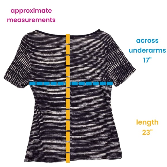 GAP M Boatneck Tee distressed stripe stretchy 8644 - Picture 3 of 6